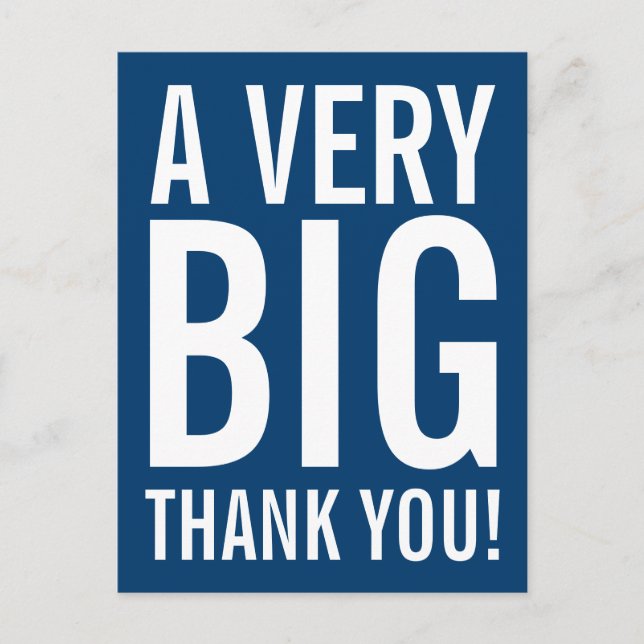 Tack för vykort med stor brev-typografi (Framsida)