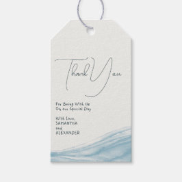 Tack för Watercolor Coastal Beach Wedding Presentetikett