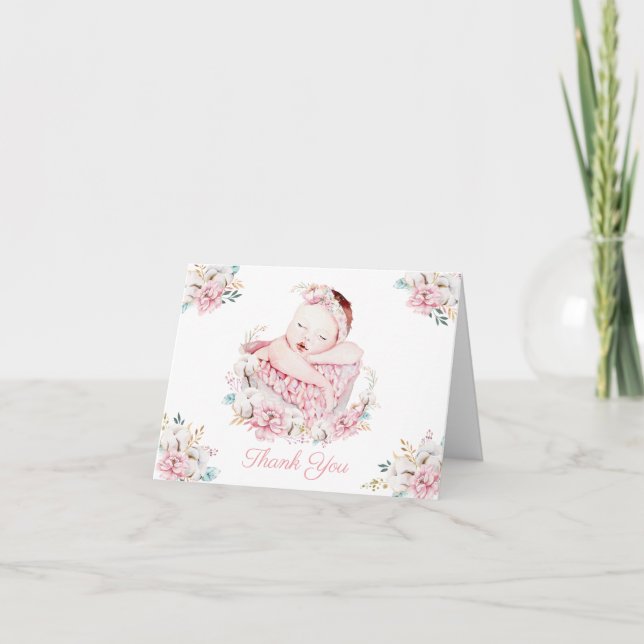 Tack för Watercolor Flicka-kort (Framsida)