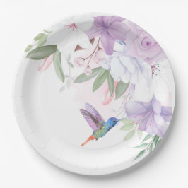 Tack för Watercolor Garden Flowers Hummingbird Bir