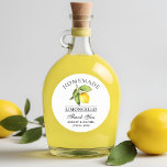Tack för Watercolor Lemon Limoncello Bröllop Runt Klistermärke<br><div class="desc">Elegant Watercolor Lemon Homemade Limoncello Bröllop Tack Stickers</div>