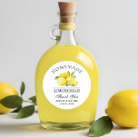 Tack för Watercolor Lemons Limoncello Bröllop Runt Klistermärke<br><div class="desc">Elegant Watercolor Lemons Homemade Limoncello Bröllop Tack Stickers</div>