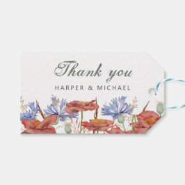 Tack för Wildblommor bröllop Presentetikett