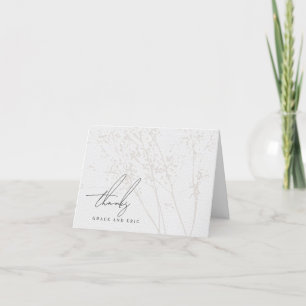 Tack för Wildblommor Calligraphy Bride and Groom Kort