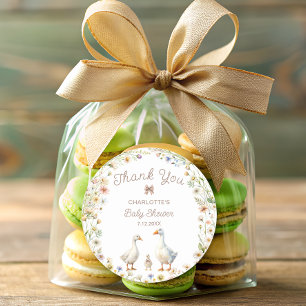 Tack för Wildblomslägena Baby Shower Runt Klistermärke