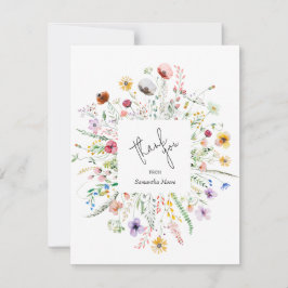 Tack för Wildblomsterbabyskor Anteckningskort