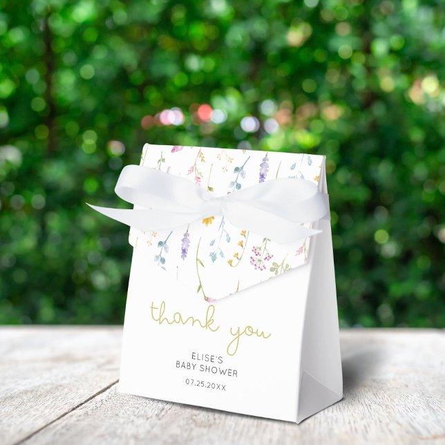 Tack för Wildblomsterbabyskor Presentaskar (Skapare uppladdad)