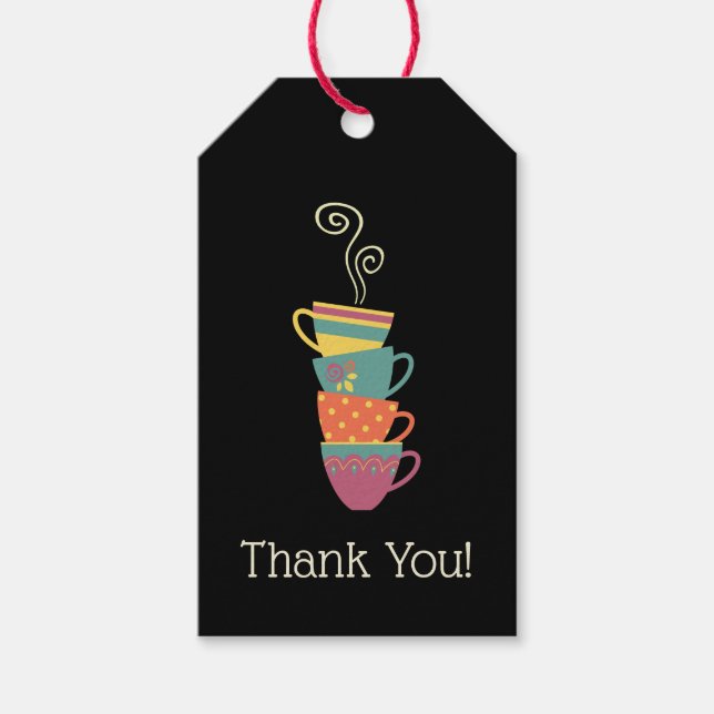 Tack för Winter-säsong-te, party, du staplade mugg Presentetikett (Framsidan)