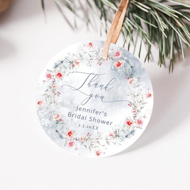 Tack för Winter Snö i Kärlek möhippa Gåvor Etiketter (Skapare uppladdad)