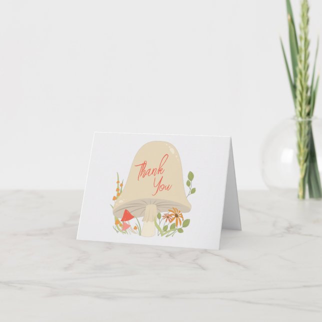 Tack för Woodland Mushroom Baby Shower (Framsida)