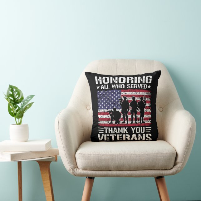 Tack Förhandsmän Patriotisk Militär Tjänst Gåva Kudde (Stol)