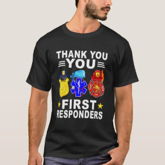 Tack Förstvarande Patriotisk Akutvårdare Polis Bra T Shirt