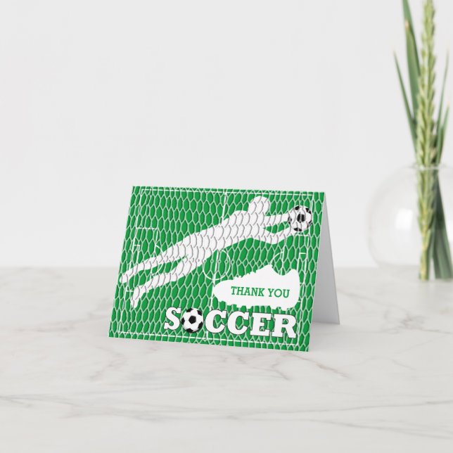 Tack-fotbolls-Fält-kort för målhälsning Tack Kort (Framsida)