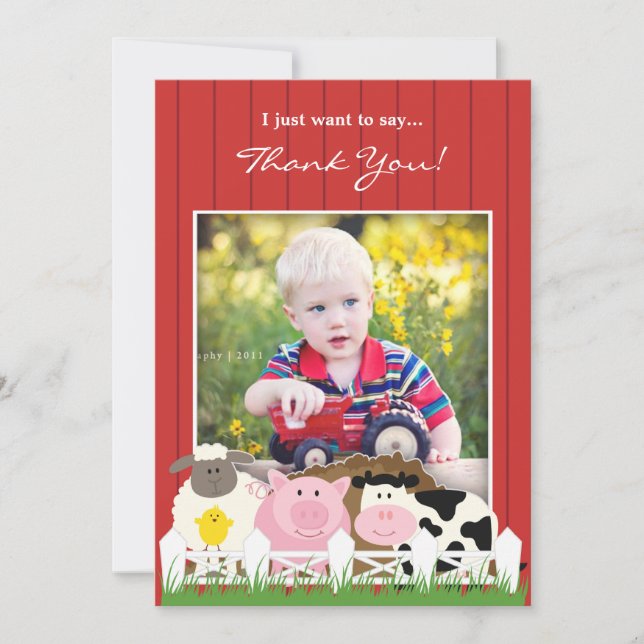 Tack Foto Bondgård Platt Inbjudan (Framsida)