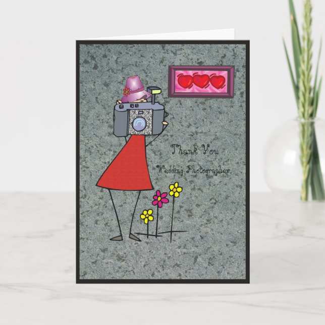 Tack Fotograf Bröllop Kort (Framsida)