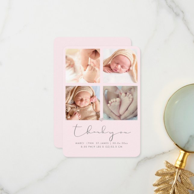 Tack Foton för babyskor - meddelande om DIY-Rosa (Fram/Back In Situ)