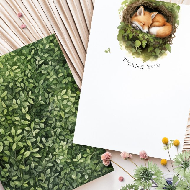 Tack Fox Woodland Baby Shower Watercolor (Skapare uppladdad)