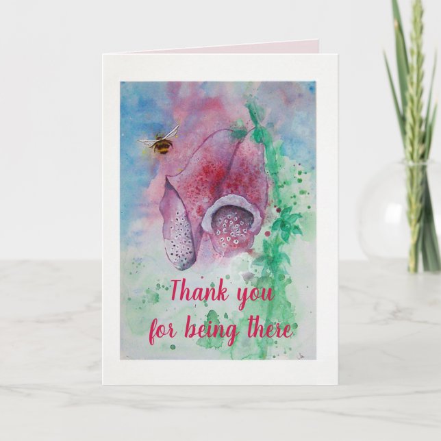 Tack, Foxglove och Bee Tack Kort (Framsida)