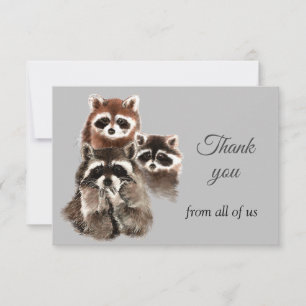 Tack från alla amerikanska Roligt Raccoon Animals Kort