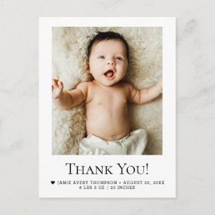 Tack från babyfoto födelse tillkännagivande