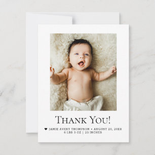 Tack från babyfoto födelse tillkännagivande