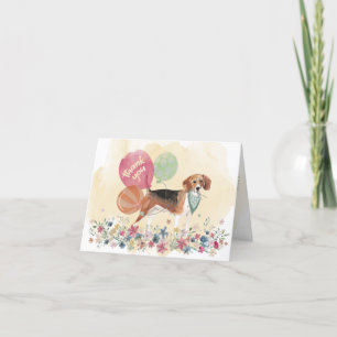 Tack från dig och dina beagle-Hund och -bubblor Kort