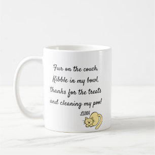 Tack från Dubblan Kattfunnig kattnota vid sidan Kaffemugg