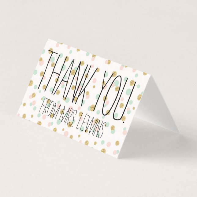 Tack från fru (Lärare) Newly Bride Kort (Framsida)