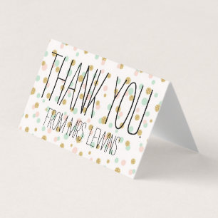 Tack från fru (lärare) Nyligen brud Kort