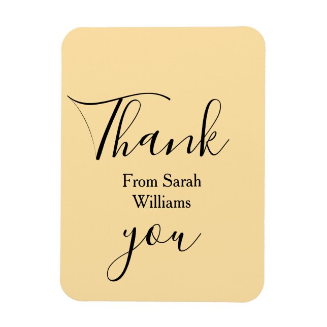 Tack från lägg till namn gul Pastell boho bröllop Magnet (Vertikal)