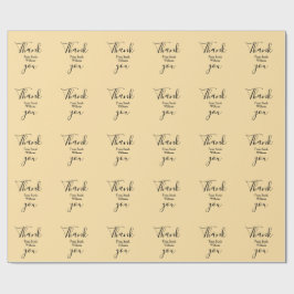 Tack från lägg till namn gul Pastell boho bröllop Presentpapper