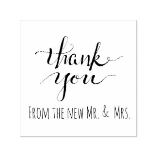 Tack från New Mr. och Mrs. Självfärgande Stämpel