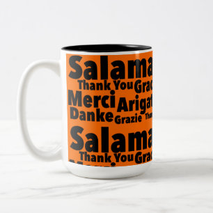 Tack från Novelty 6 Land: Salamat Två-Tonad Mugg