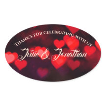 Tack från paret med röda hjärtan på svart