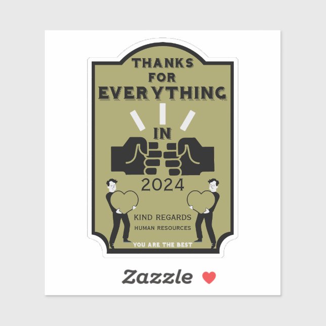 Tack från personalresurser klistermärken (Ark)