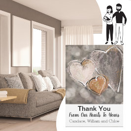Tack från US Bokeh Hearts Tillfälle Card Kort