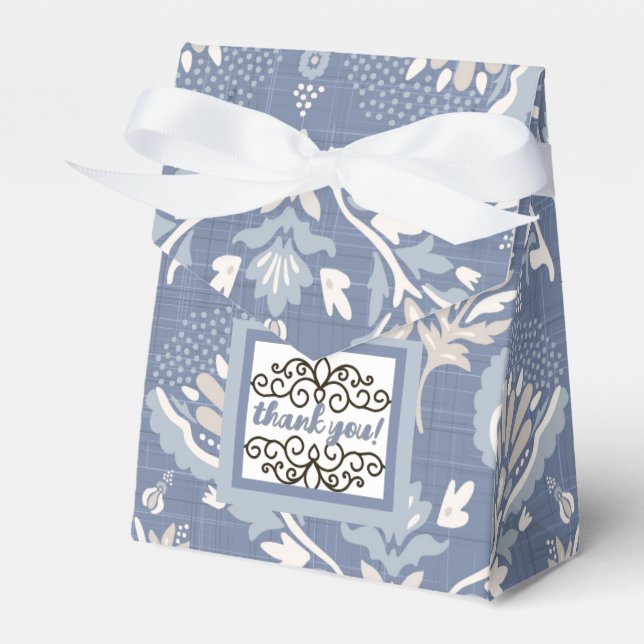 Tack French Damask Blå   Presentaskar (Framsidan Sidan)