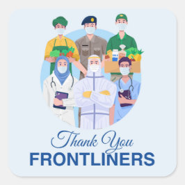 Tack Frontliners Fyrkantigt Klistermärke