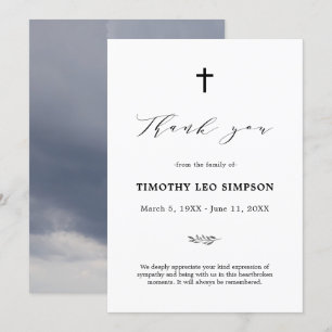 Tack Funeral Cloudy Sympathy Grief Card Inbjudningar