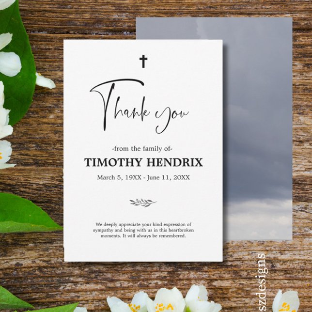 Tack Funeral Cloudy Sympathy Grief Card Inbjudningar (Skapare uppladdad)
