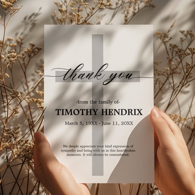 Tack Funeral Cloudy Sympathy Grief Card Inbjudningar (Skapare uppladdad)