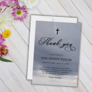 Tack Funeral Cloudy Sympathy Grief Card Kort