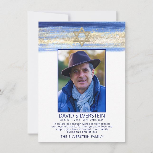 Tack Funeral PHOTO Kort (Framsida)