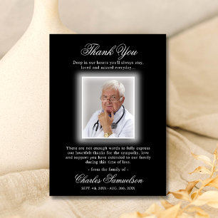 Tack Funeral Sympathy Black White FOTO Kort