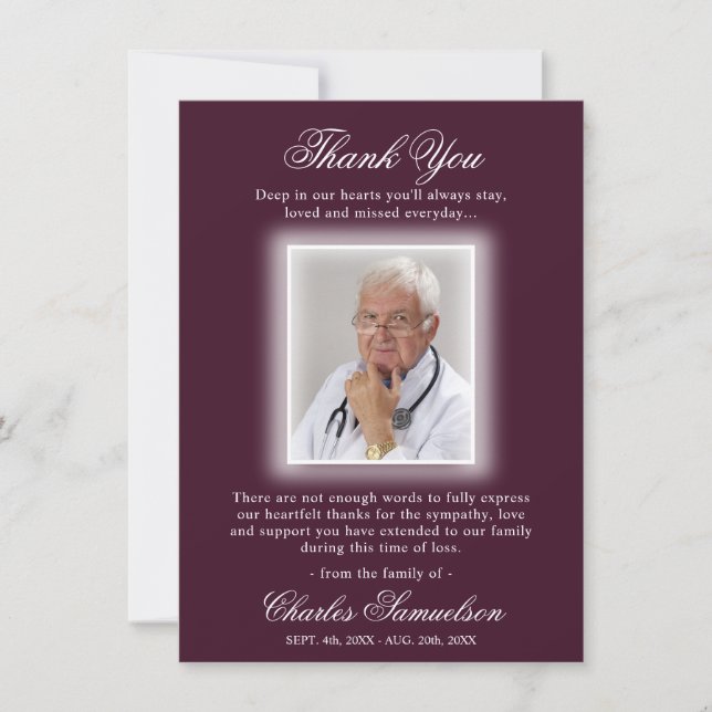 Tack Funeral Sympathy EGGPLANT | FOTO (Framsida)