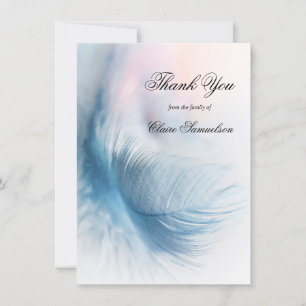 Tack Funeral Sympathy Feather Luft   FOTO Kort