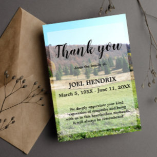 Tack Funeral Wood Sympathy Grief Card Inbjudningar