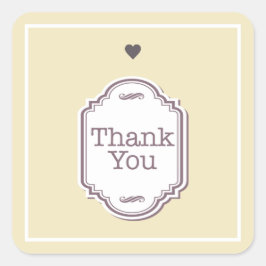 Tack Fyrkantigt Klistermärke