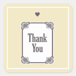 Tack Fyrkantigt Klistermärke