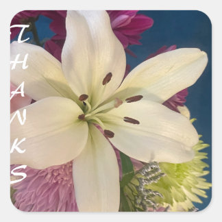 Tack Fyrkantigt Klistermärke